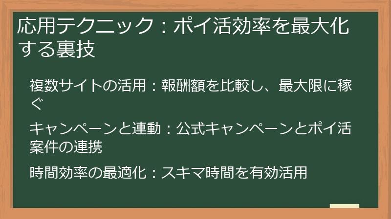 応用テクニック：ポイ活効率を最大化する裏技
