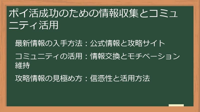 ポイ活成功のための情報収集とコミュニティ活用