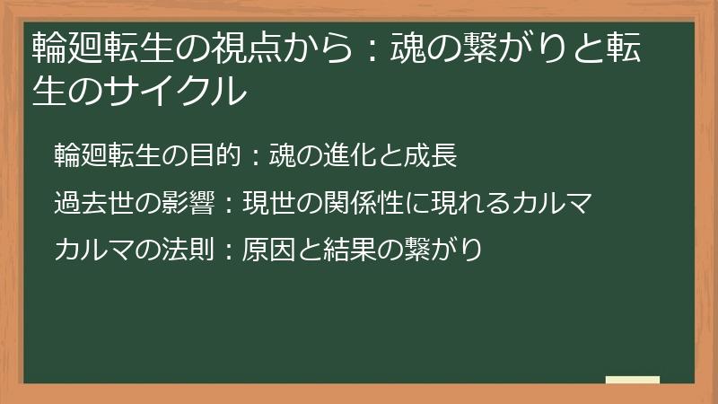 輪廻転生の視点から：魂の繋がりと転生のサイクル