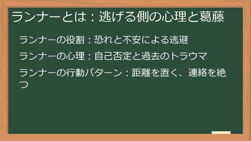 ランナーとは：逃げる側の心理と葛藤