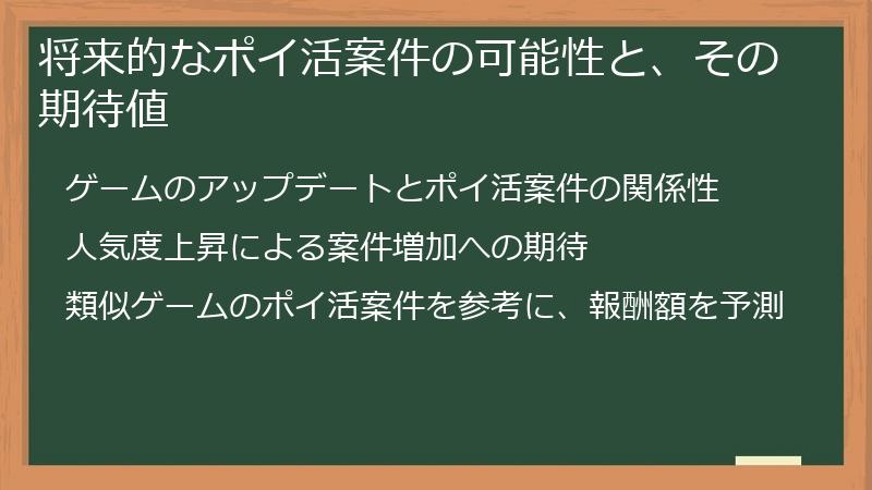 将来的なポイ活案件の可能性と、その期待値