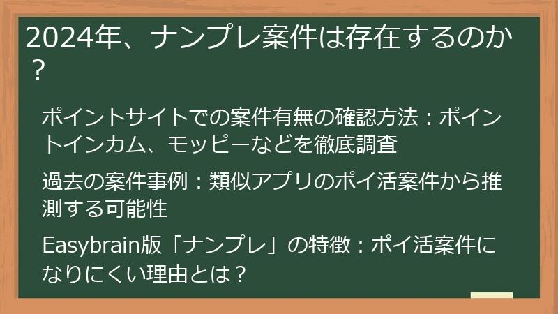 2024年、ナンプレ案件は存在するのか？