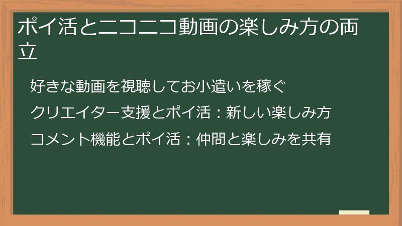ポイ活とニコニコ動画の楽しみ方の両立