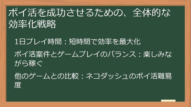 ポイ活を成功させるための、全体的な効率化戦略