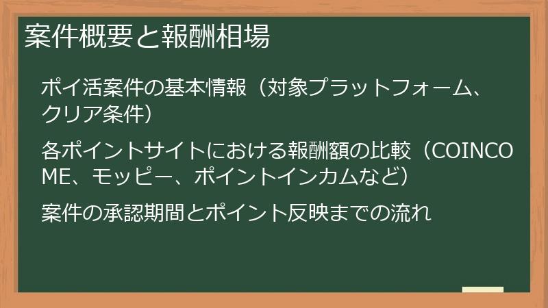 案件概要と報酬相場