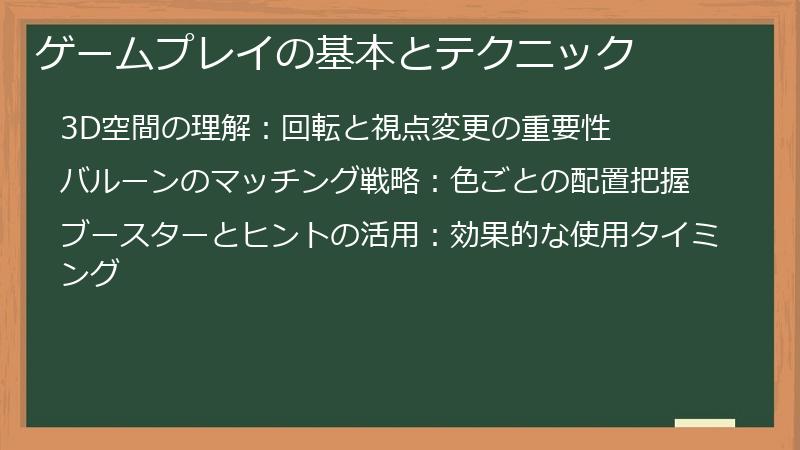 ゲームプレイの基本とテクニック
