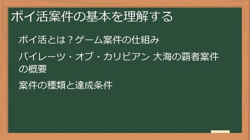 ポイ活案件の基本を理解する