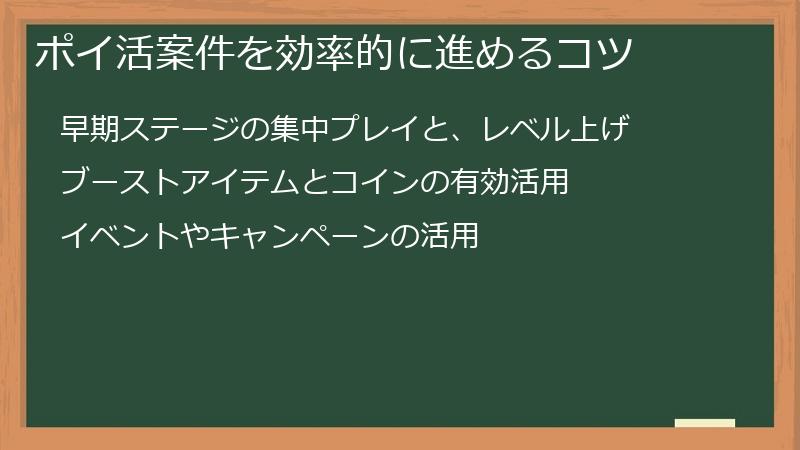 ポイ活案件を効率的に進めるコツ