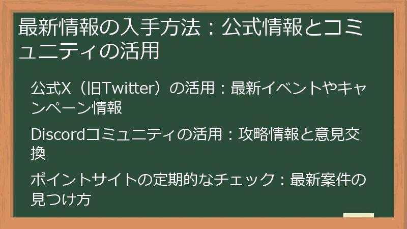 最新情報の入手方法：公式情報とコミュニティの活用