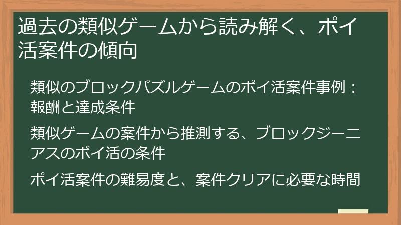 過去の類似ゲームから読み解く、ポイ活案件の傾向