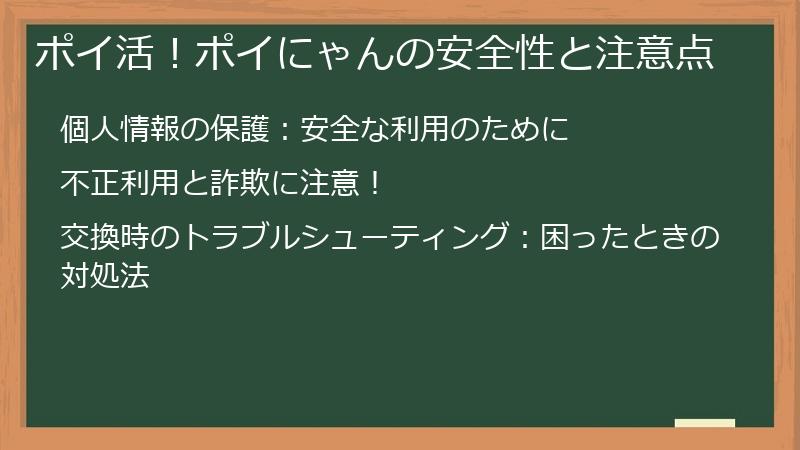 ポイ活！ポイにゃんの安全性と注意点