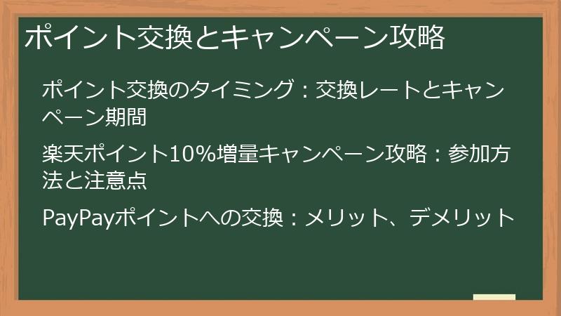 ポイント交換とキャンペーン攻略