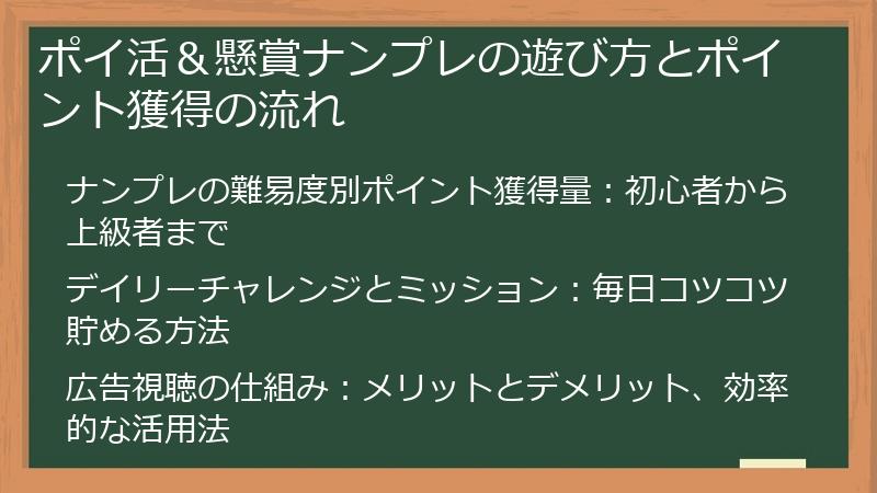 ポイ活＆懸賞ナンプレの遊び方とポイント獲得の流れ