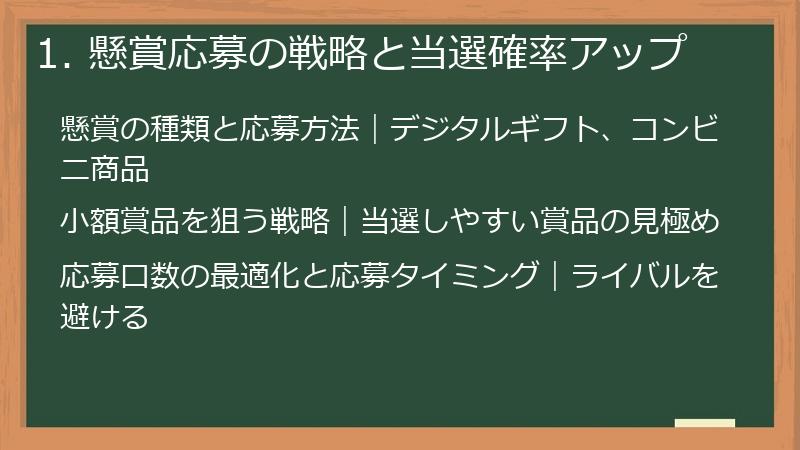 1. 懸賞応募の戦略と当選確率アップ
