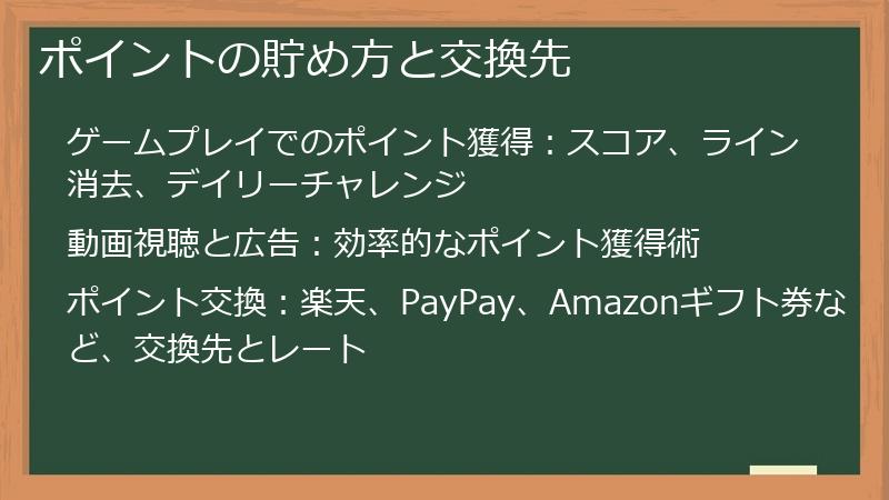 ポイントの貯め方と交換先