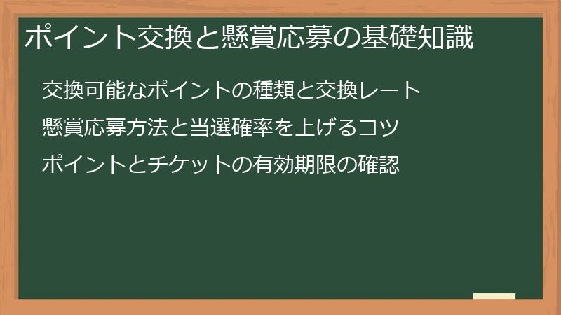 ポイント交換と懸賞応募の基礎知識