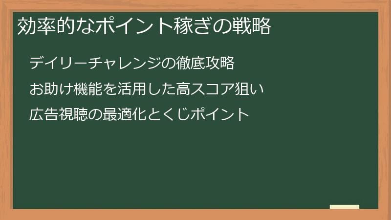 効率的なポイント稼ぎの戦略