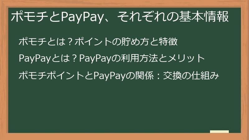 ポモチとPayPay、それぞれの基本情報