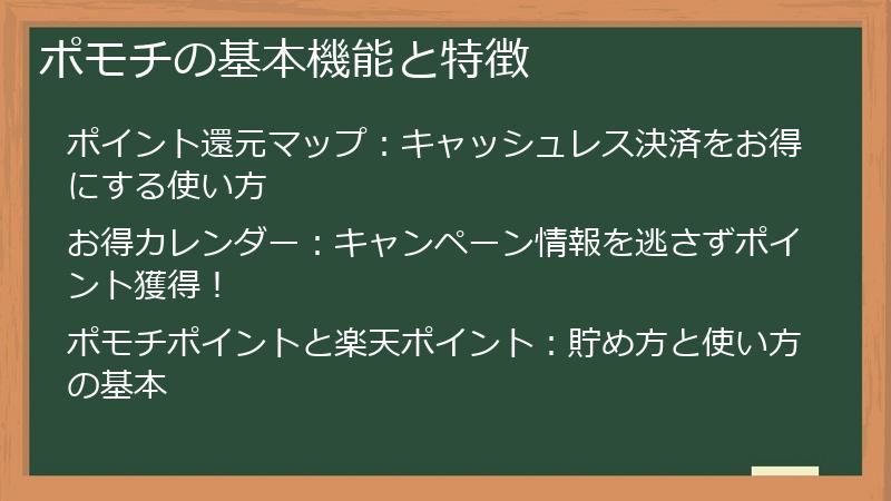 ポモチの基本機能と特徴
