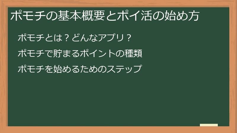 ポモチの基本概要とポイ活の始め方