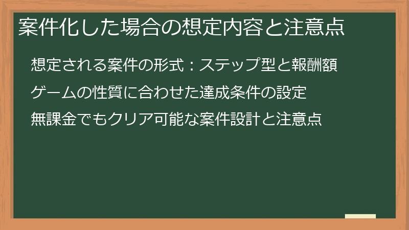 案件化した場合の想定内容と注意点