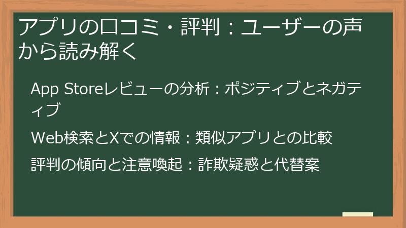 アプリの口コミ・評判：ユーザーの声から読み解く