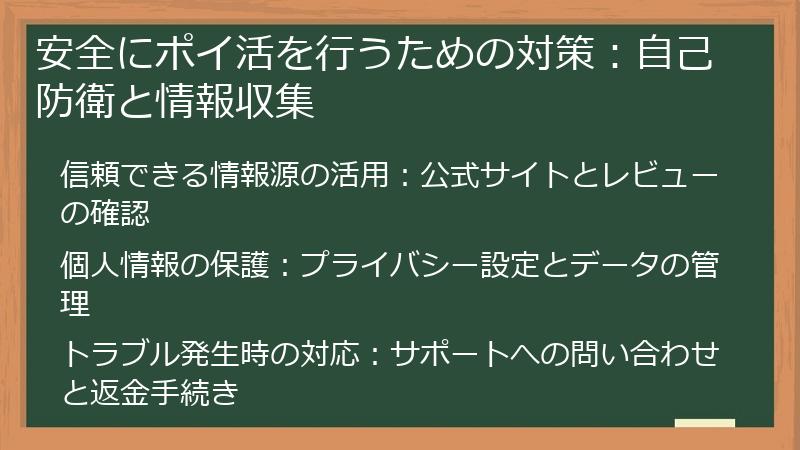 安全にポイ活を行うための対策：自己防衛と情報収集