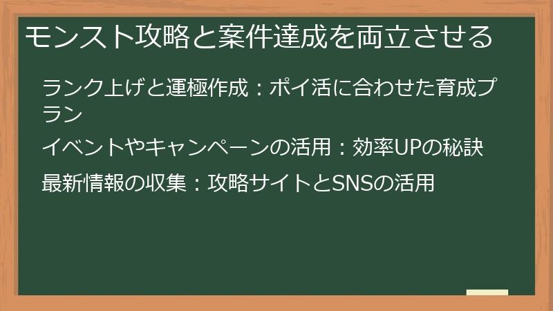 モンスト攻略と案件達成を両立させる