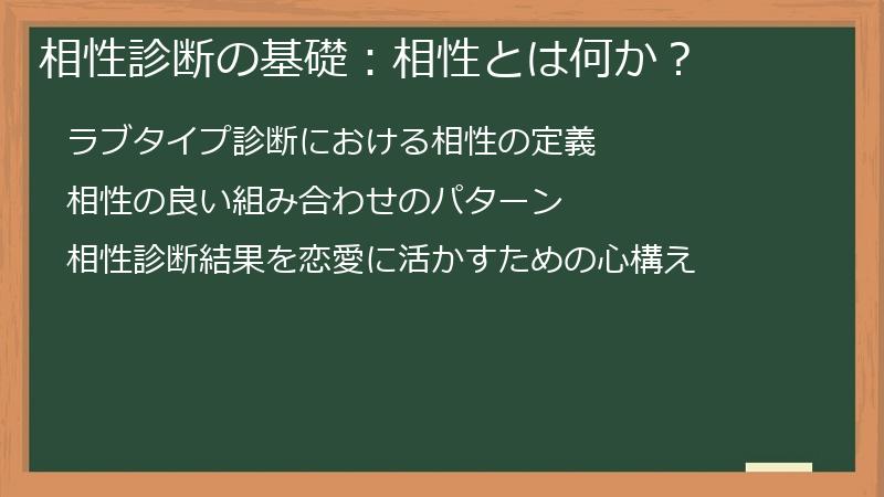 相性診断の基礎：相性とは何か？