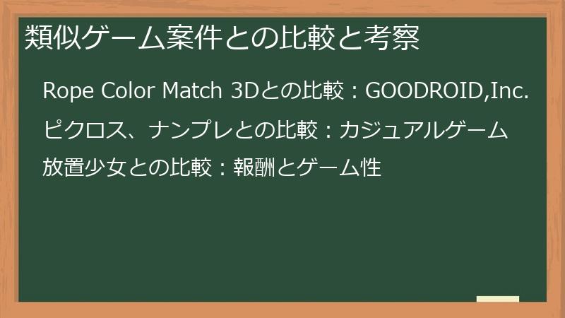 類似ゲーム案件との比較と考察