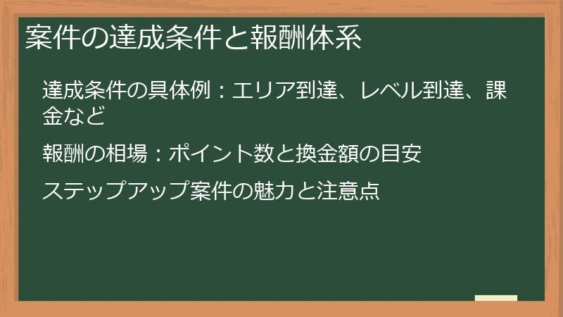 案件の達成条件と報酬体系