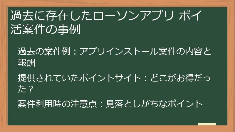 過去に存在したローソンアプリ ポイ活案件の事例