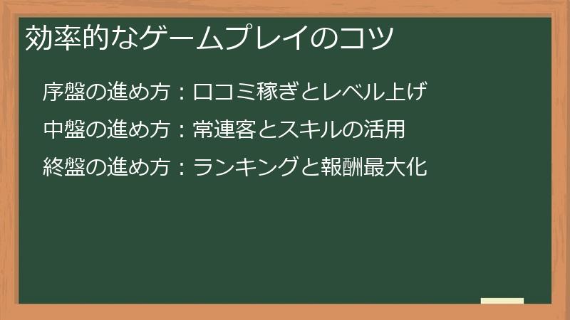 効率的なゲームプレイのコツ