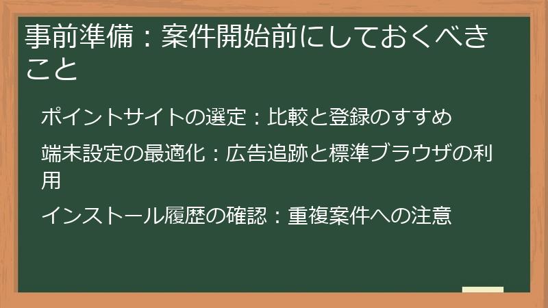 事前準備：案件開始前にしておくべきこと