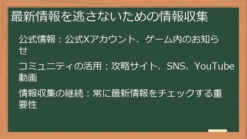 最新情報を逃さないための情報収集