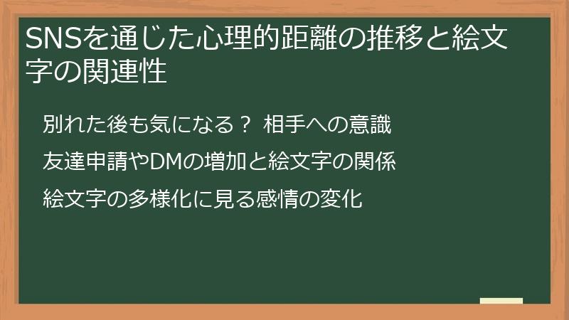 SNSを通じた心理的距離の推移と絵文字の関連性