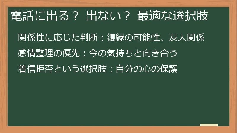 電話に出る？ 出ない？ 最適な選択肢