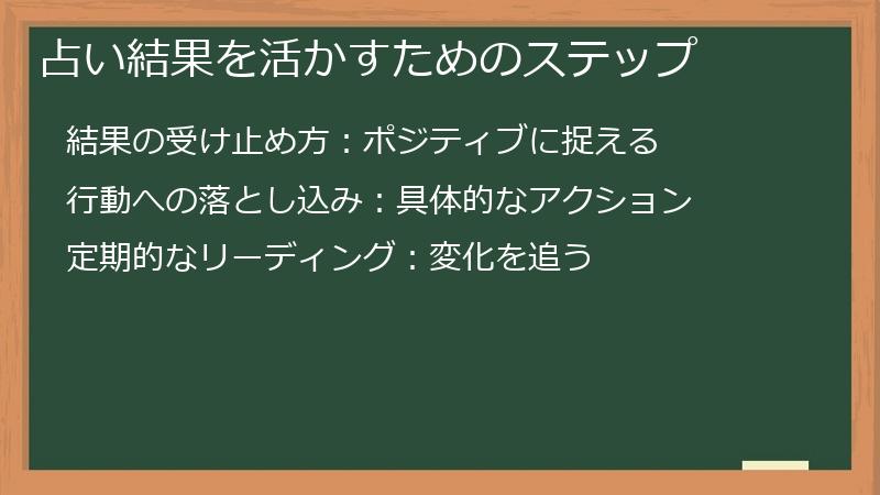 占い結果を活かすためのステップ