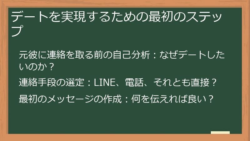 デートを実現するための最初のステップ