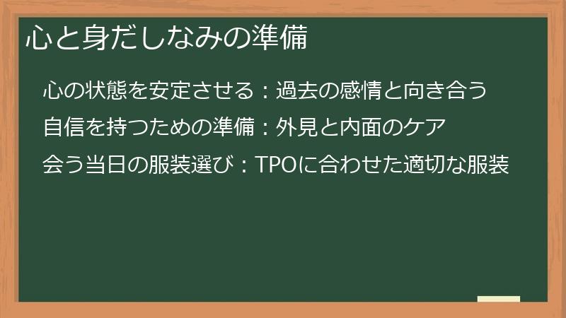 心と身だしなみの準備