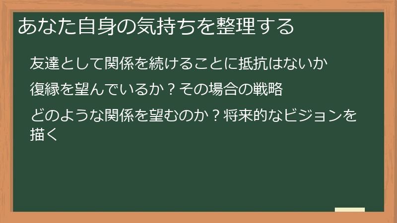 あなた自身の気持ちを整理する