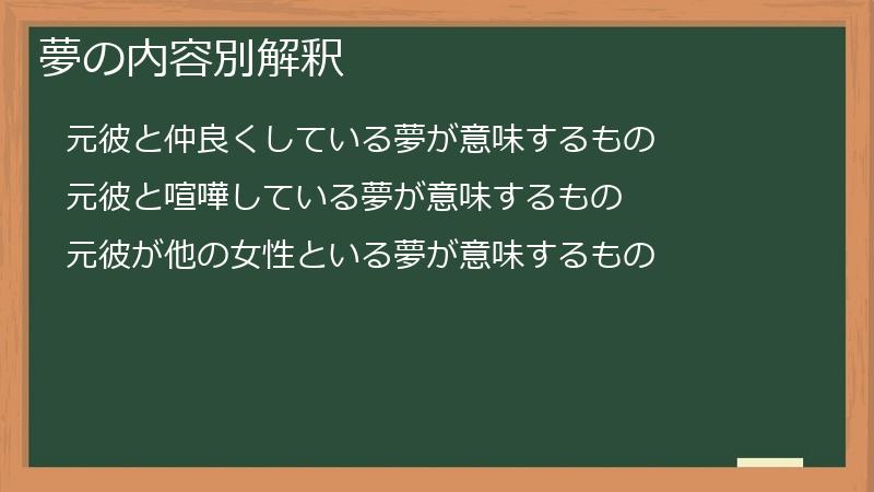 夢の内容別解釈