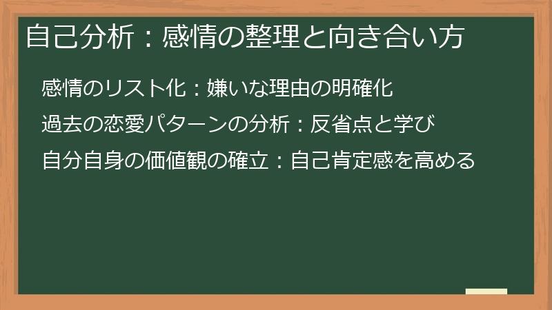 自己分析：感情の整理と向き合い方