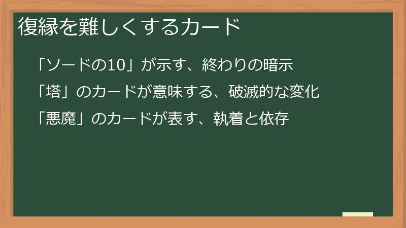 復縁を難しくするカード