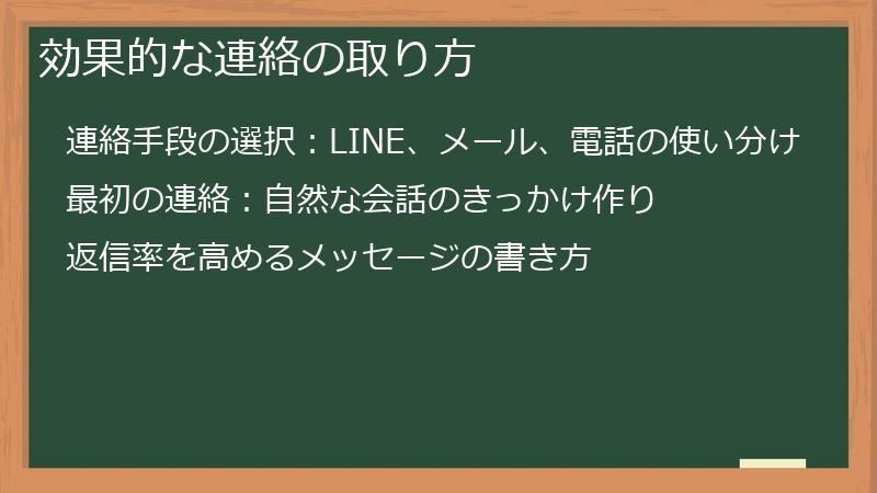 効果的な連絡の取り方