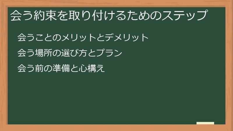 会う約束を取り付けるためのステップ