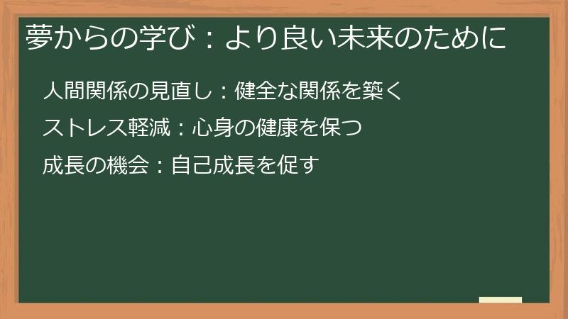夢からの学び:より良い未来のために