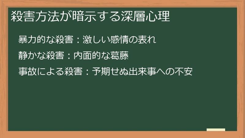 殺害方法が暗示する深層心理