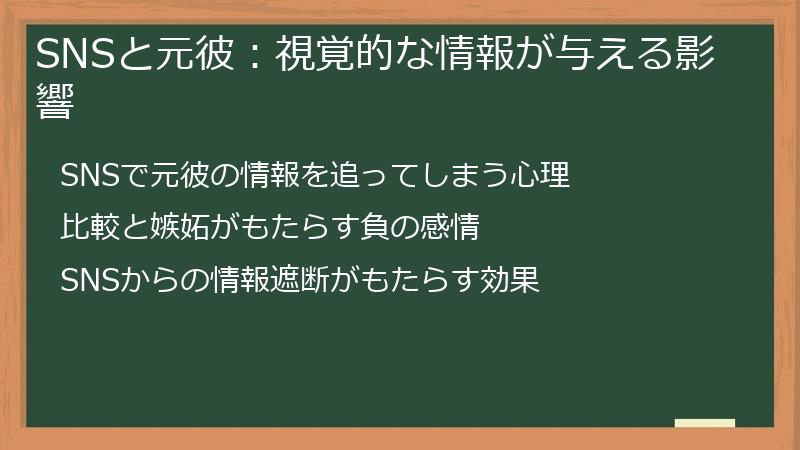 SNSと元彼：視覚的な情報が与える影響