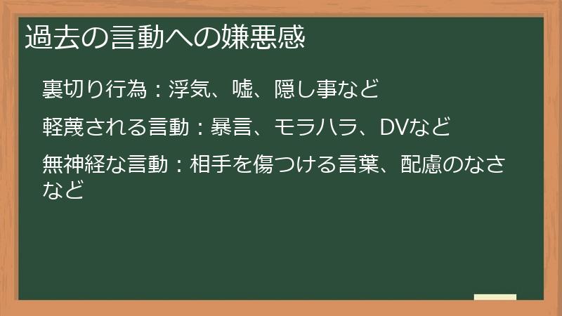 過去の言動への嫌悪感